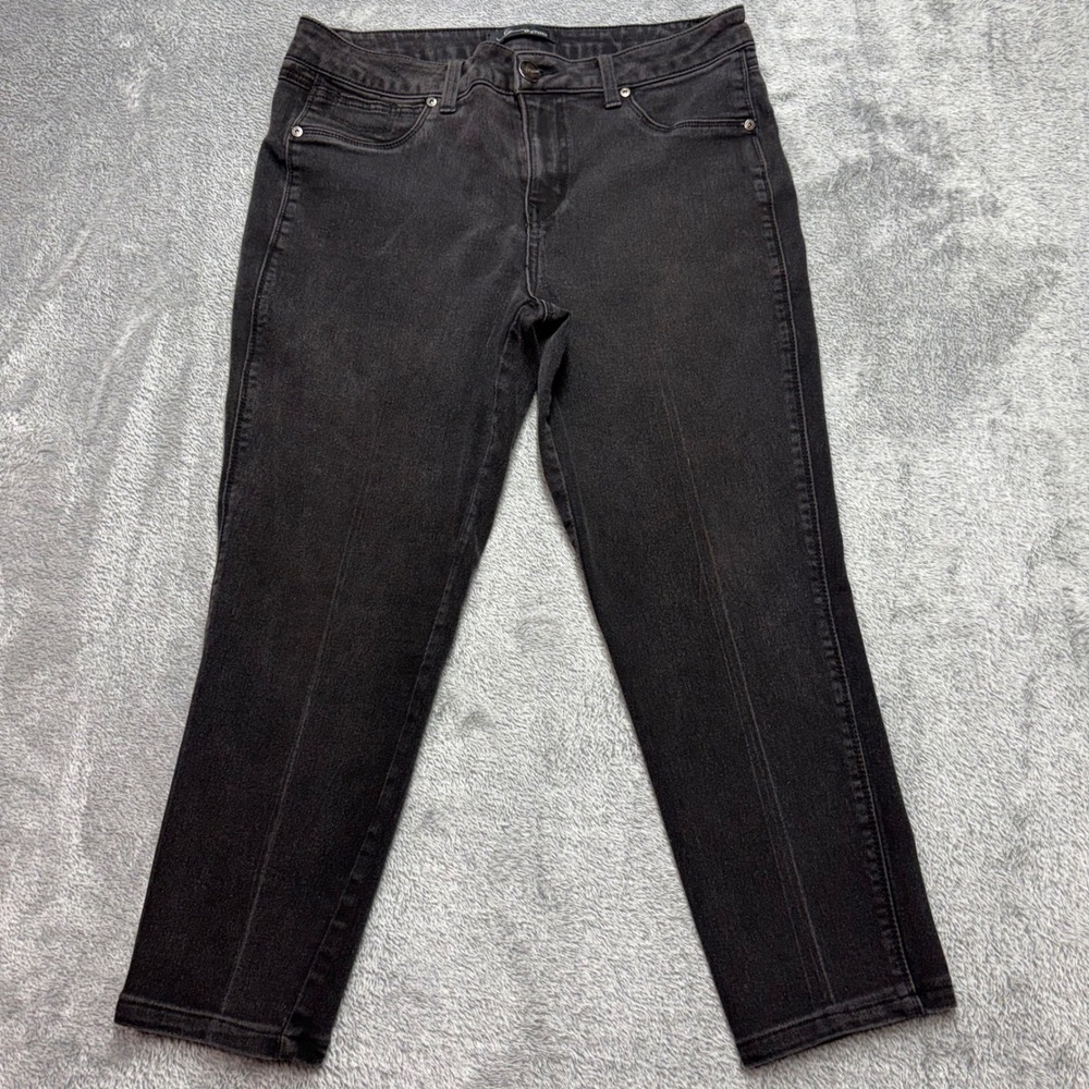 JG Denim Cropped Jeans Womens 14P Black Excellent Front Seam Detail Pants